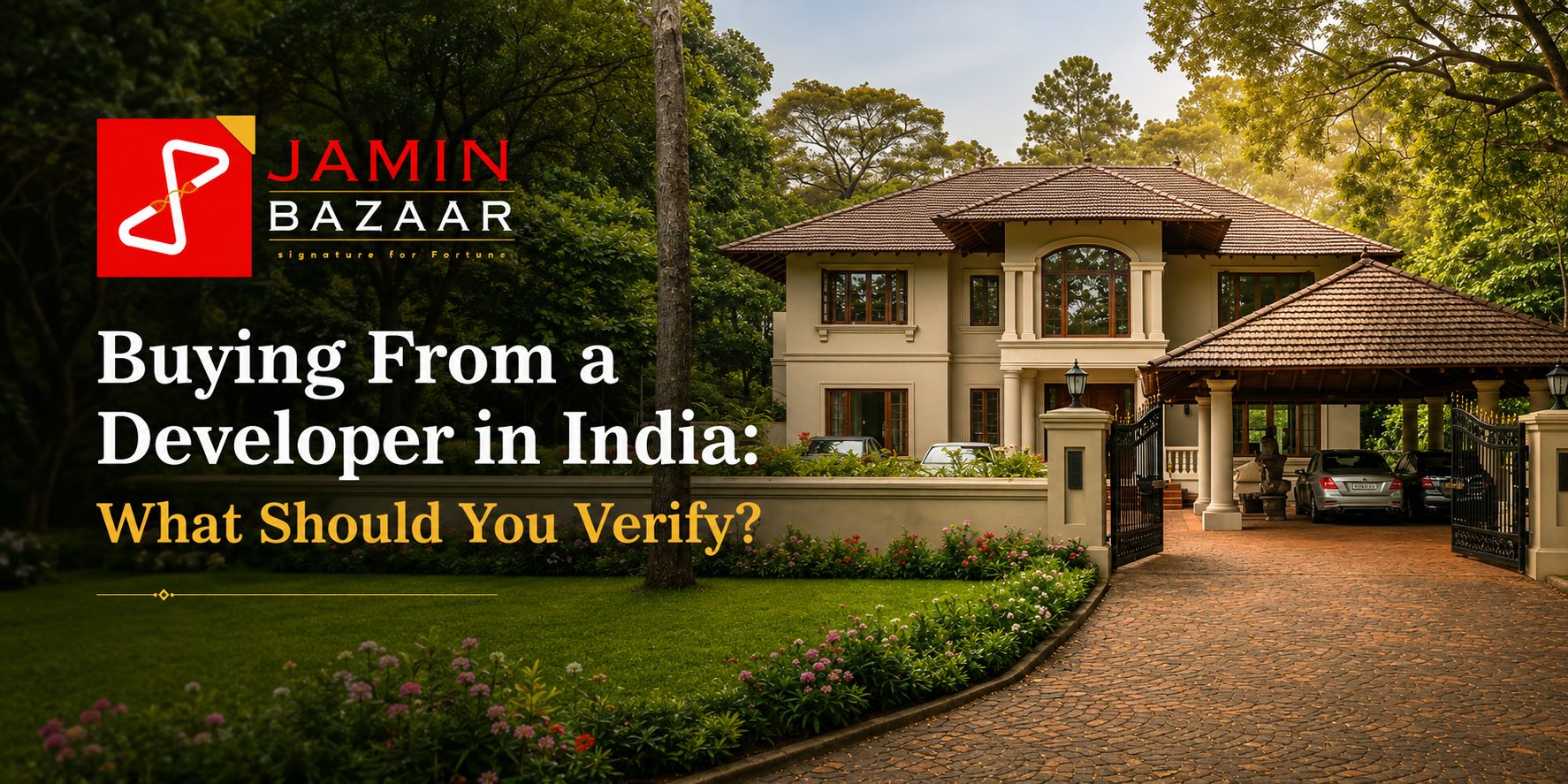 Buyer verifying documents before buying property from a developer in India